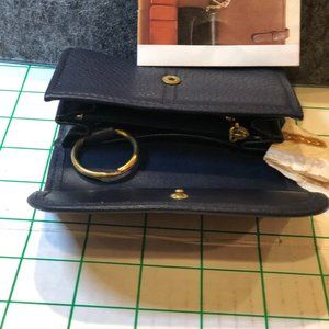 Vintage Dark Blue Coach Leather Wallet